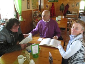 Bp. Meyer with Students
